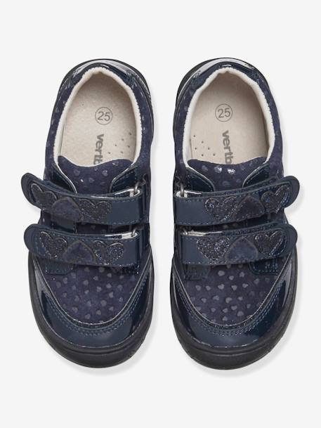 Leather Derby Shoes, for Girls, Designed for Autonomy Dark Blue - vertbaudet enfant 