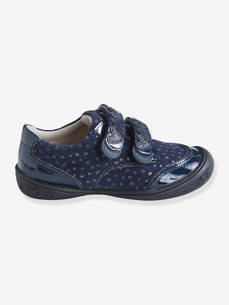 Leather Derby Shoes, for Girls, Designed for Autonomy Dark Blue - vertbaudet enfant 
