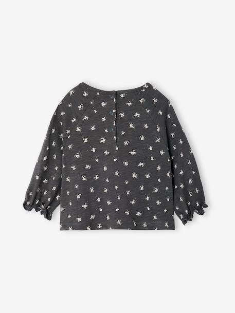 T-shirt forme blouse imprimé fleuri anthracite - vertbaudet enfant 
