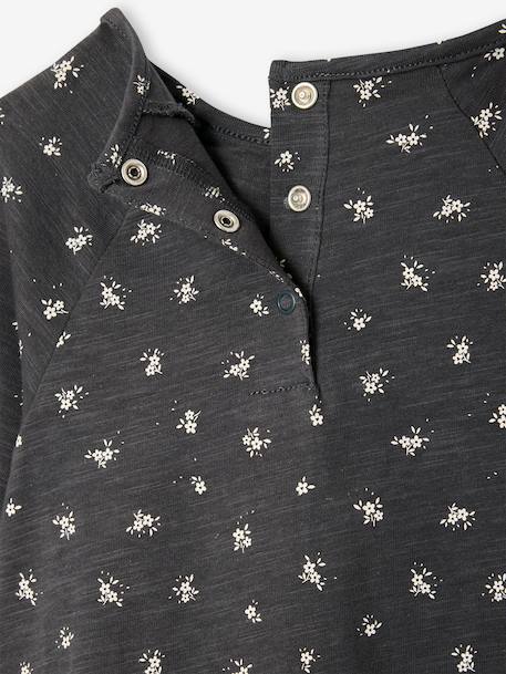 T-shirt in a blouse style with a floral print anthracite - vertbaudet enfant 