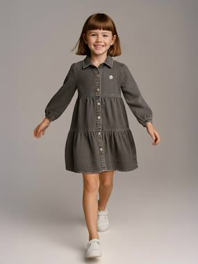 -Robe en denim léger fille