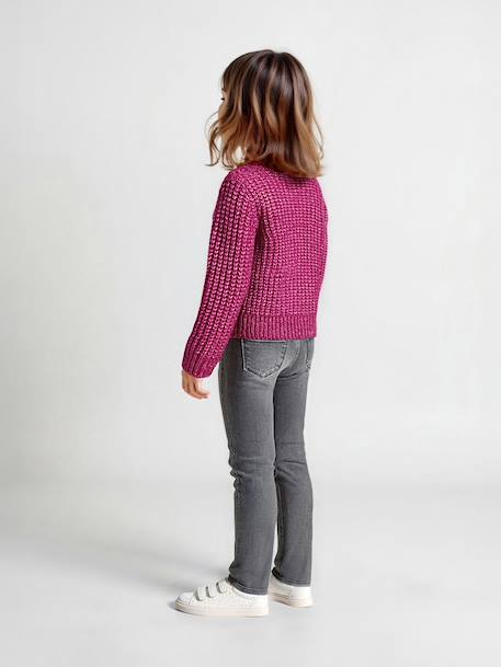 MEDIUM Hip, Slim Leg MorphologiK Jeans, for Girls bleached denim+deep blue+grey+medium blue - vertbaudet enfant 
