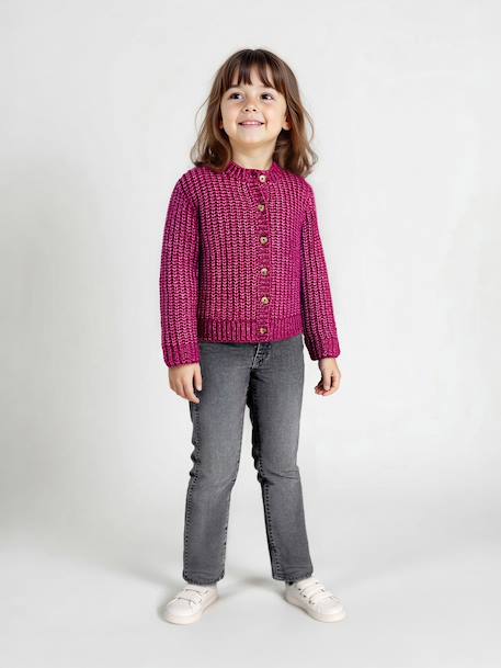 MEDIUM Hip, Slim Leg MorphologiK Jeans, for Girls bleached denim+deep blue+grey+medium blue - vertbaudet enfant 