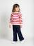 Pantalon fille large velours côtelé style paperbag marine+mauve+olive+vert sapin - vertbaudet enfant 