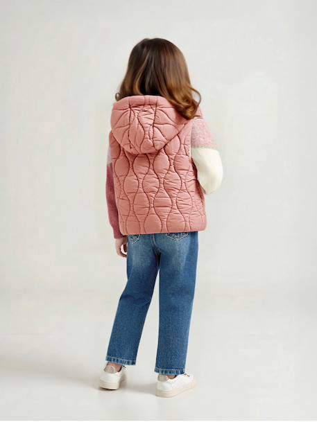 Reversible Lightweight Jacket for Girls dusky pink - vertbaudet enfant 
