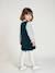 Velvet pinafore dress and cotton muslin blouse set for girls petrol blue - vertbaudet enfant 