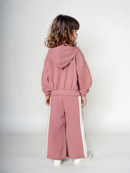 Hooded Sweatshirt + Wide-Leg Joggers Sportswear Set old rose - vertbaudet enfant 