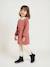 Fleece Dress with Macramé Collar for Girls dusky pink+slate grey - vertbaudet enfant 