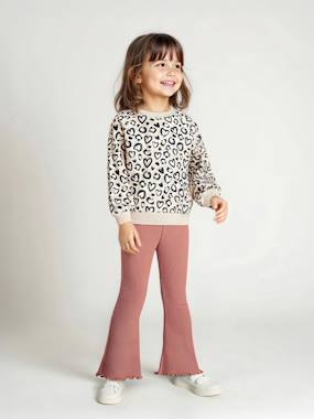 -Ensemble sweat imprimé et legging flare fille