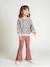Printed Sweatshirt & Flared Leggings Set for Girls dusky pink+navy blue - vertbaudet enfant 