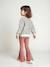 Printed Sweatshirt & Flared Leggings Set for Girls dusky pink+navy blue - vertbaudet enfant 