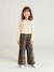 Wide-leg paperbag leopard print trousers for girls beige+chocolate+multicoloured+vanilla - vertbaudet enfant 