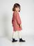 Fleece Dress with Macramé Collar for Girls dusky pink+slate grey - vertbaudet enfant 