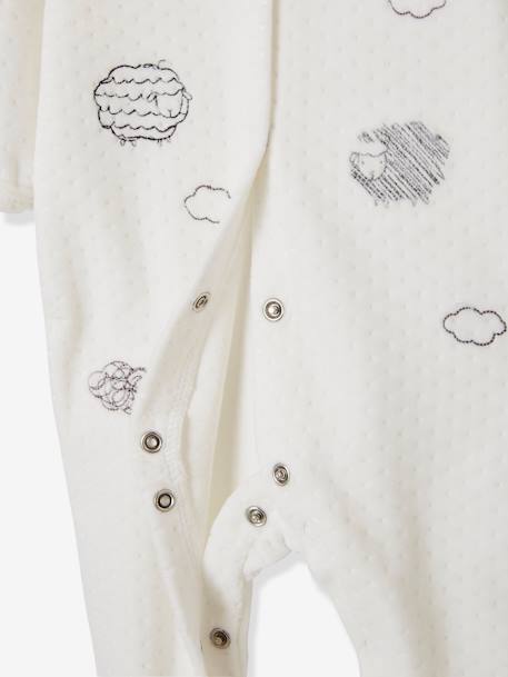 Lot de 2 pyjamas bébé en velours ouverture naissance nuage LOT IVOIRE - vertbaudet enfant 