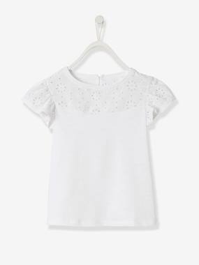 Fille-T-shirt fille détails en broderie anglaise