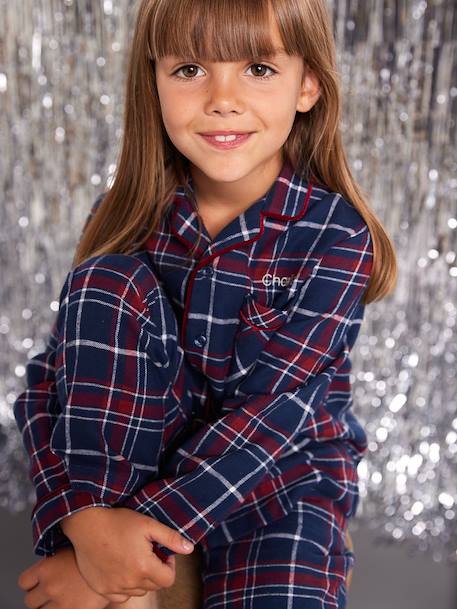 Pyjama mixte flanelle noël capsule famille bordeaux - vertbaudet enfant 