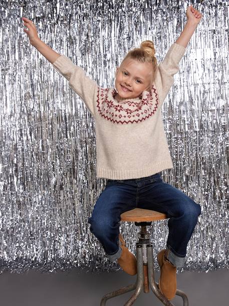 Unisex Christmas Jacquard Jumper, Family Capsule Collection ecru - vertbaudet enfant 