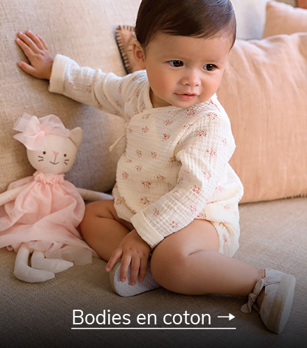 Lot 5 Bodies Bébé Manches Longues Coton Bio – Emmanchures US, Pressions Entrejambe, Imprimés & Unis (Vertbaudet)