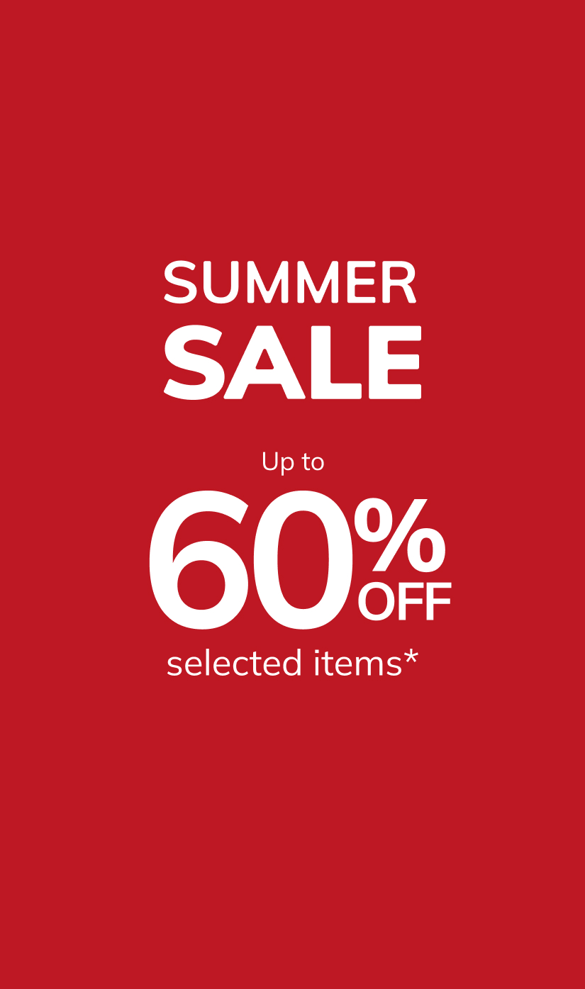 Summer sale! Up to 60% off selected items*