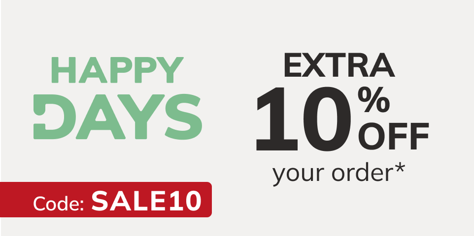 Happy Days: Extra 10% off your order* Code: SALE10